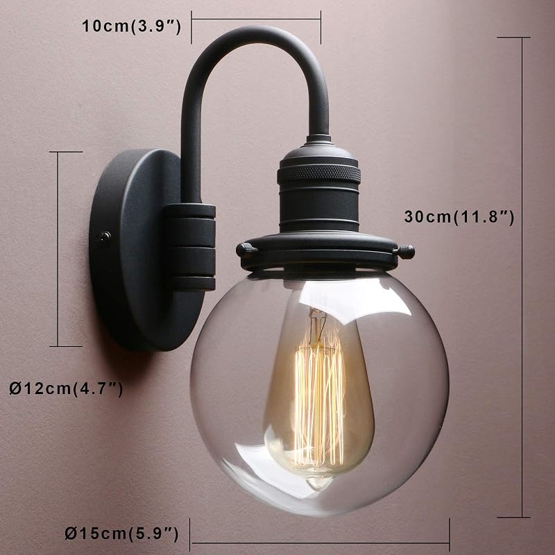 Aplique pared latón vintage 1 luz lámpara tocador retro baño