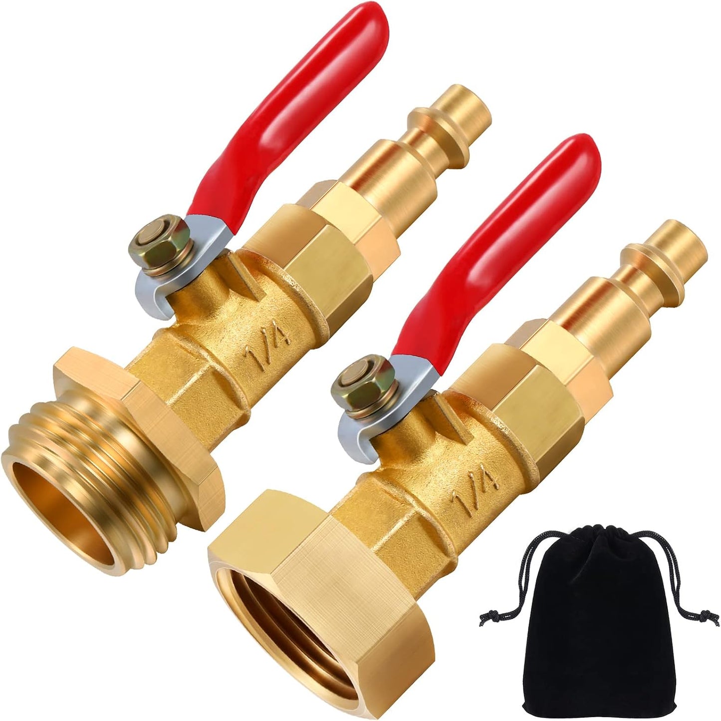 Adaptador invierno conector 1/4 pulg y rosca manguera 3/4 pulg