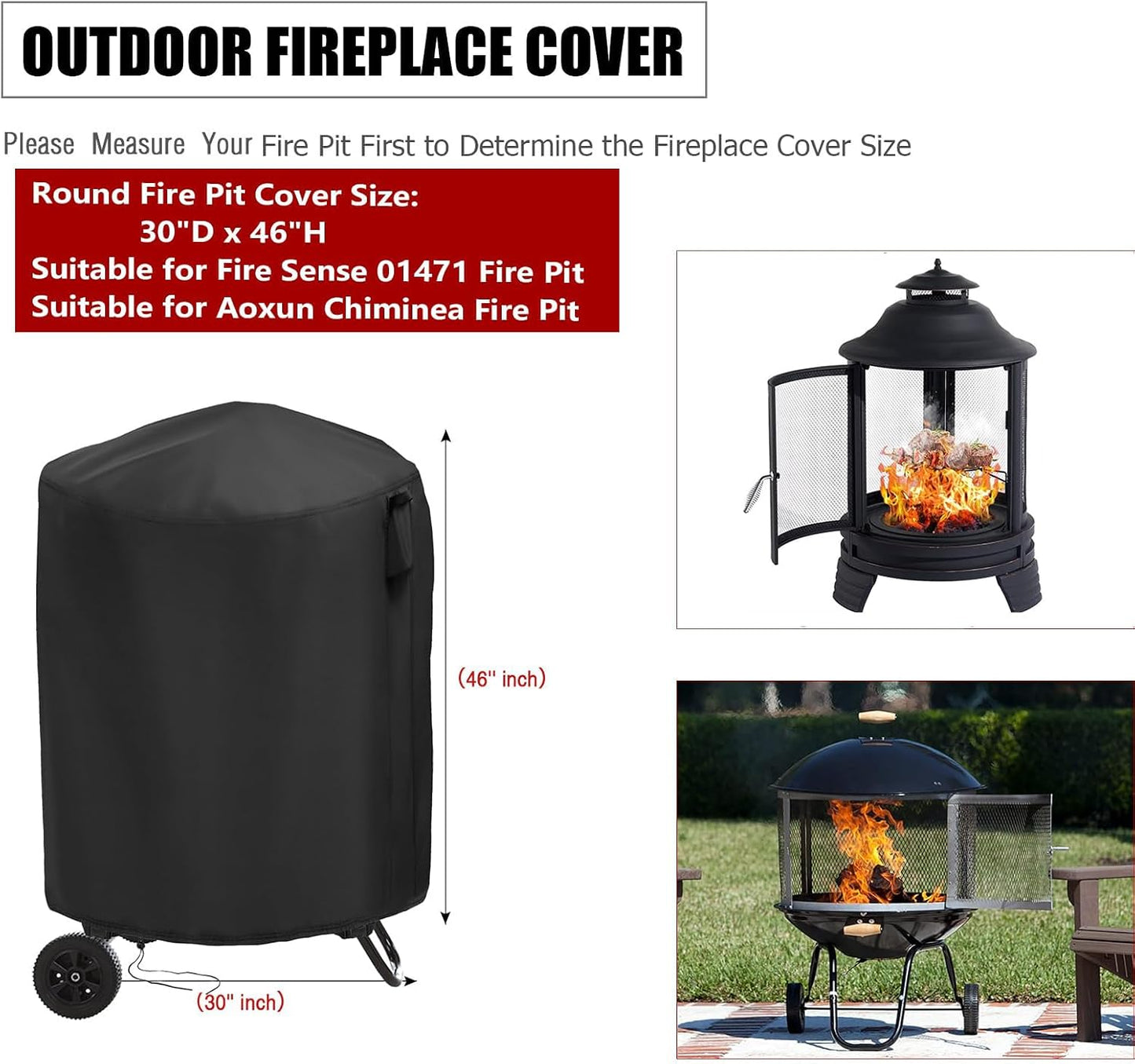 Cubierta chimenea exterior Firesense 01471 con ruedas