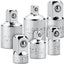 Set 6 Pzas Adaptador Enchufe Impacto Bates Plata 1/4 3/8 1/2