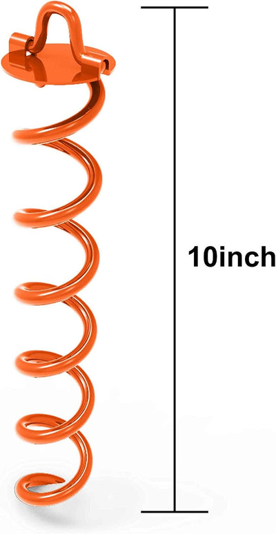 Anclaje suelo espiral 10" correas naranja para tienda