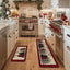 Alfombras cocina navidad diseño árbol cuadros búfalo rojo set 2