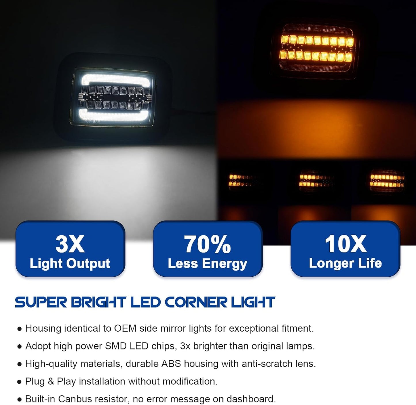 Luces LED direccionales H2 2003-09 ámbar dinámico