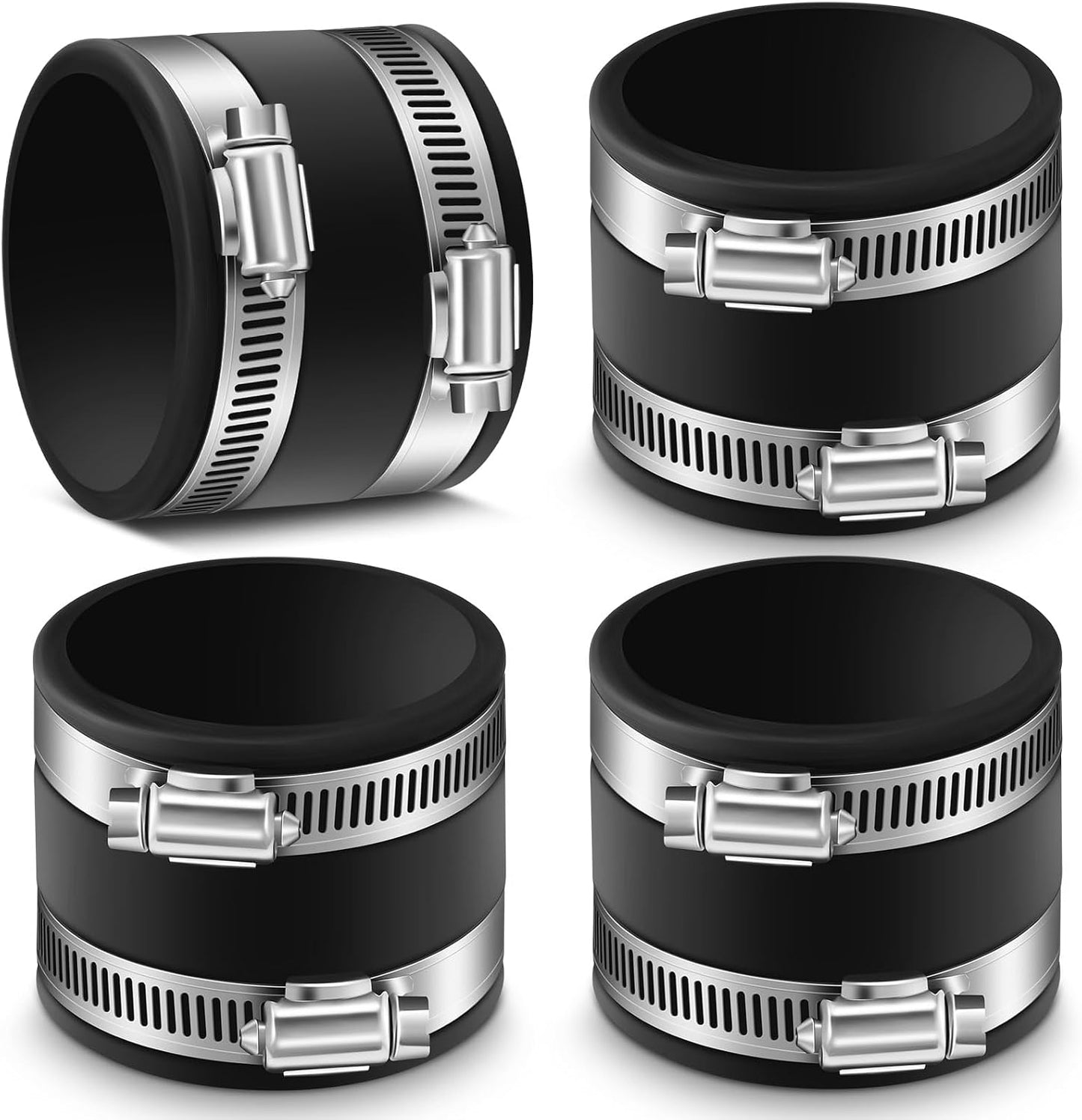 Puños flexibles control polvo acoplamiento PVC acero inox