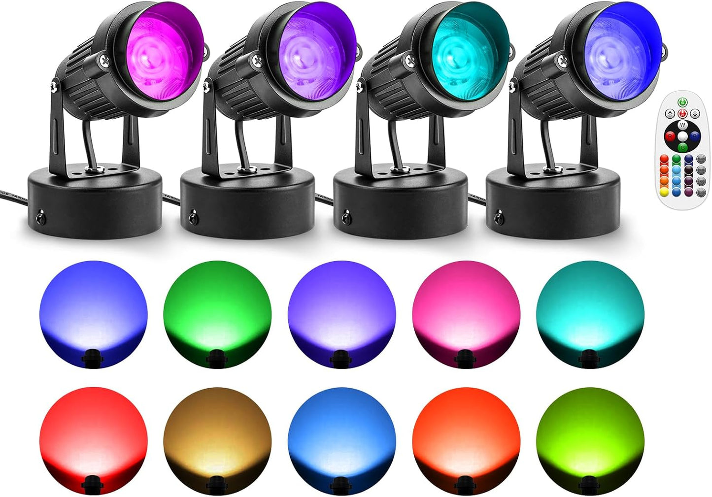 Luces LED RGB interiores con control remoto 120V 10W enchufe