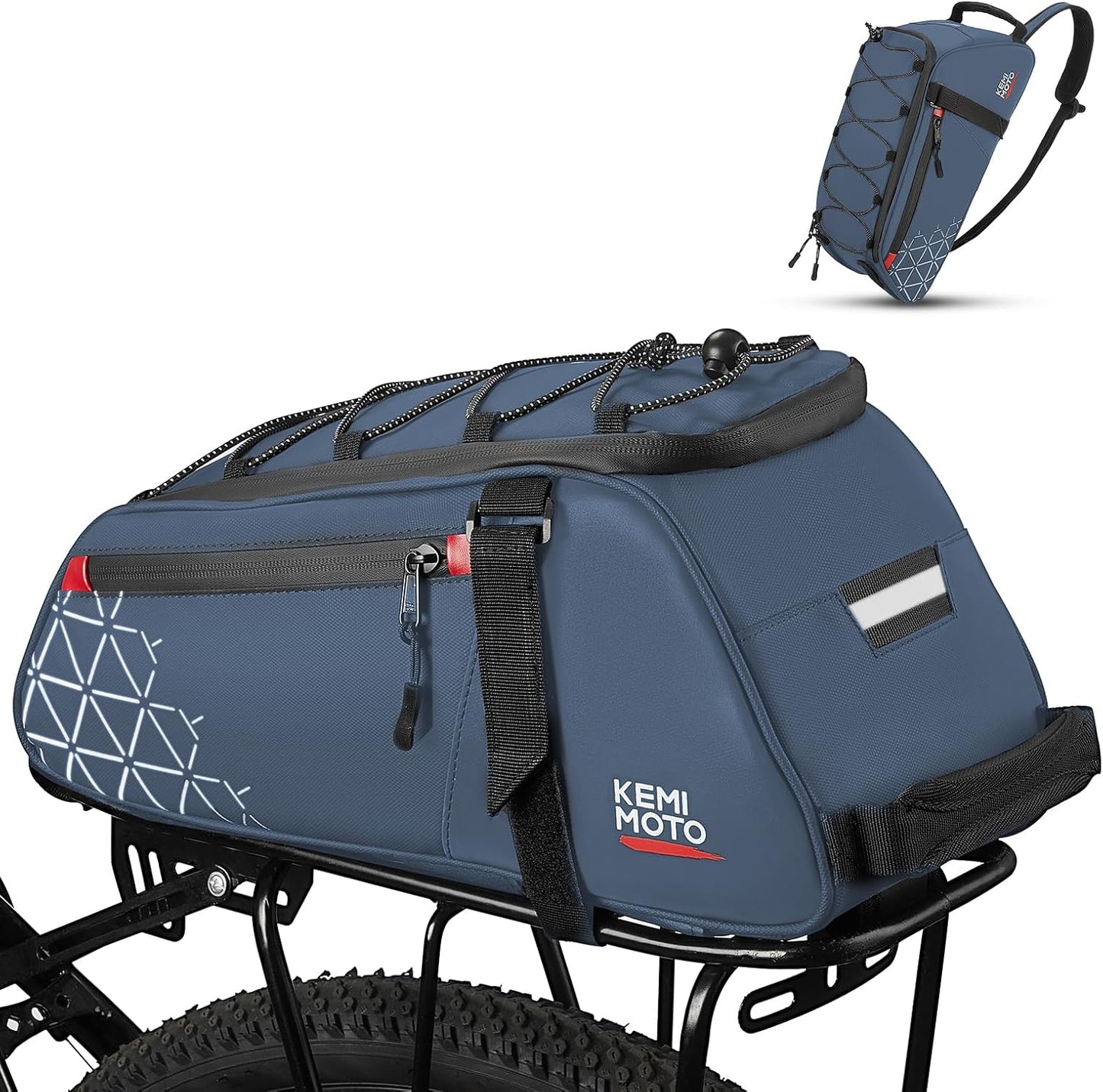 Bolsa trasera bicicleta 8L PVC resistente al agua azul
