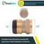 Adaptador FNPT 1-1/2 pulg para tubo PEX cobre CPVC