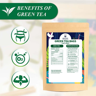Bolsitas té verde 100uds antioxidante bolsa kraft resellable