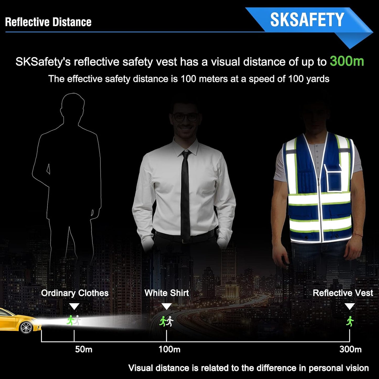 Chaleco seguridad 10 bolsillos Clase 2 ANSI/ISEA con reflectantes