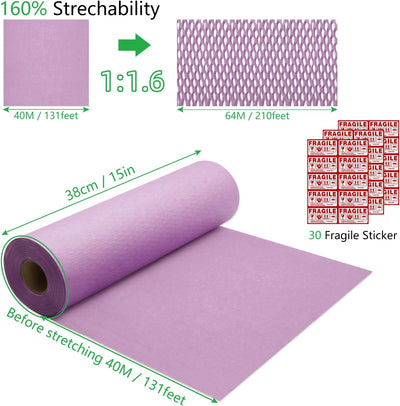 Papel embalaje panal 15x131pulg ecológico con 30 etiquetas