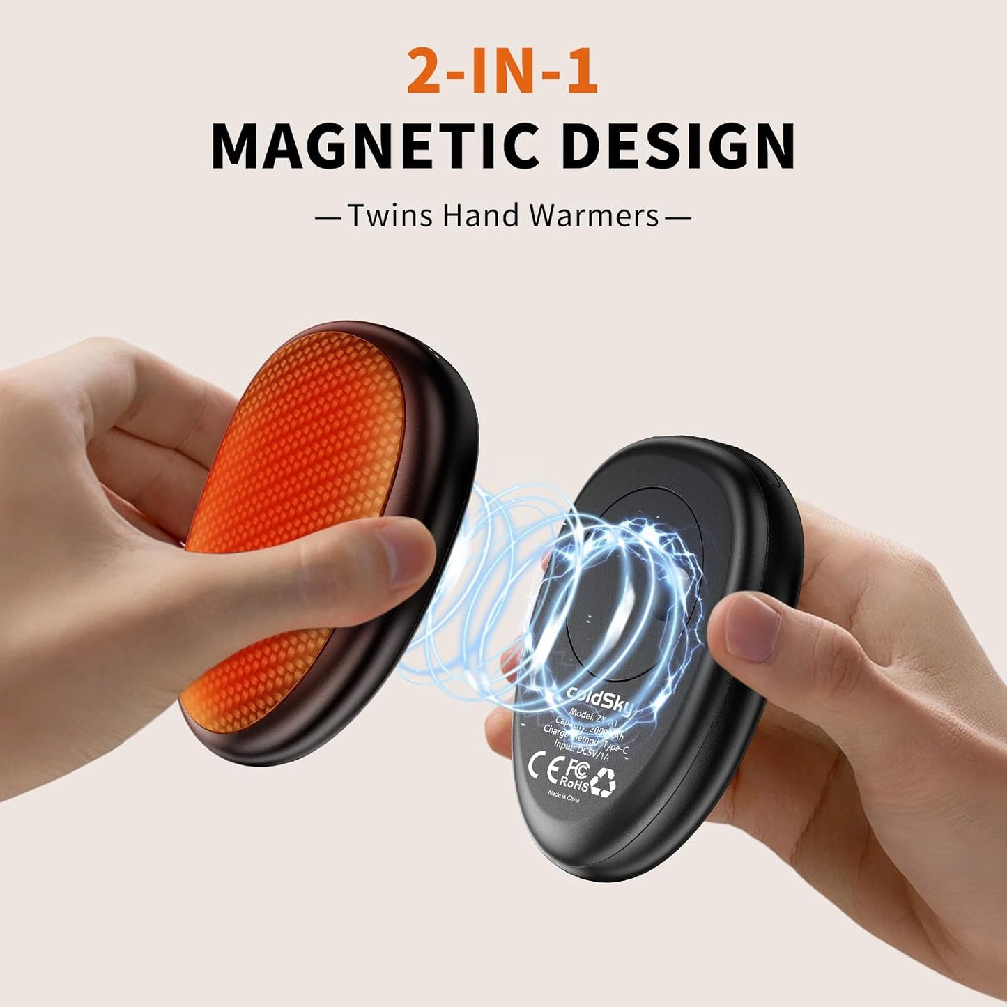 Calentador manos eléctrico magnético 2en1 reutiliz.
