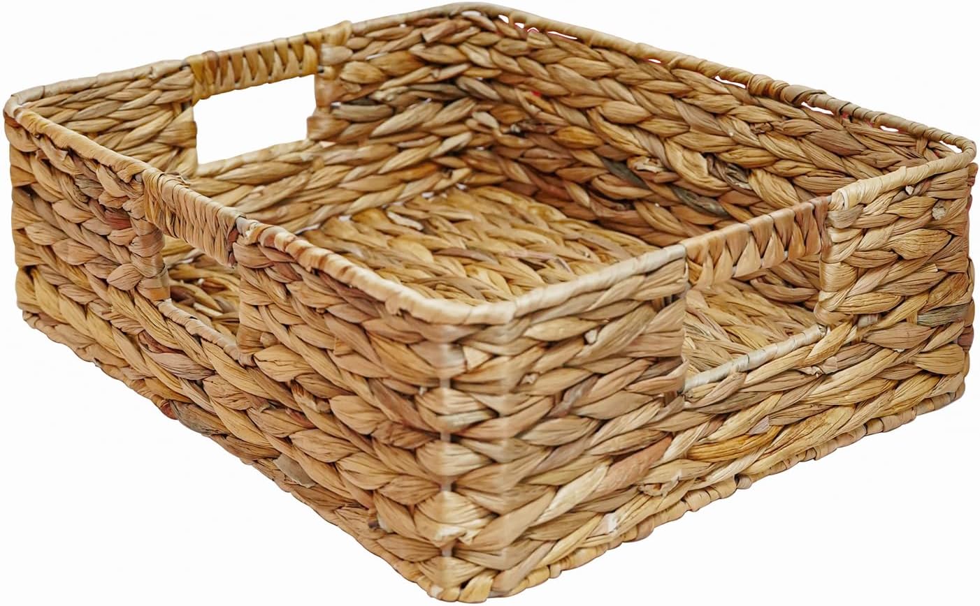 Cesta mimbre almacenamiento 3 asas para sala dormitorio