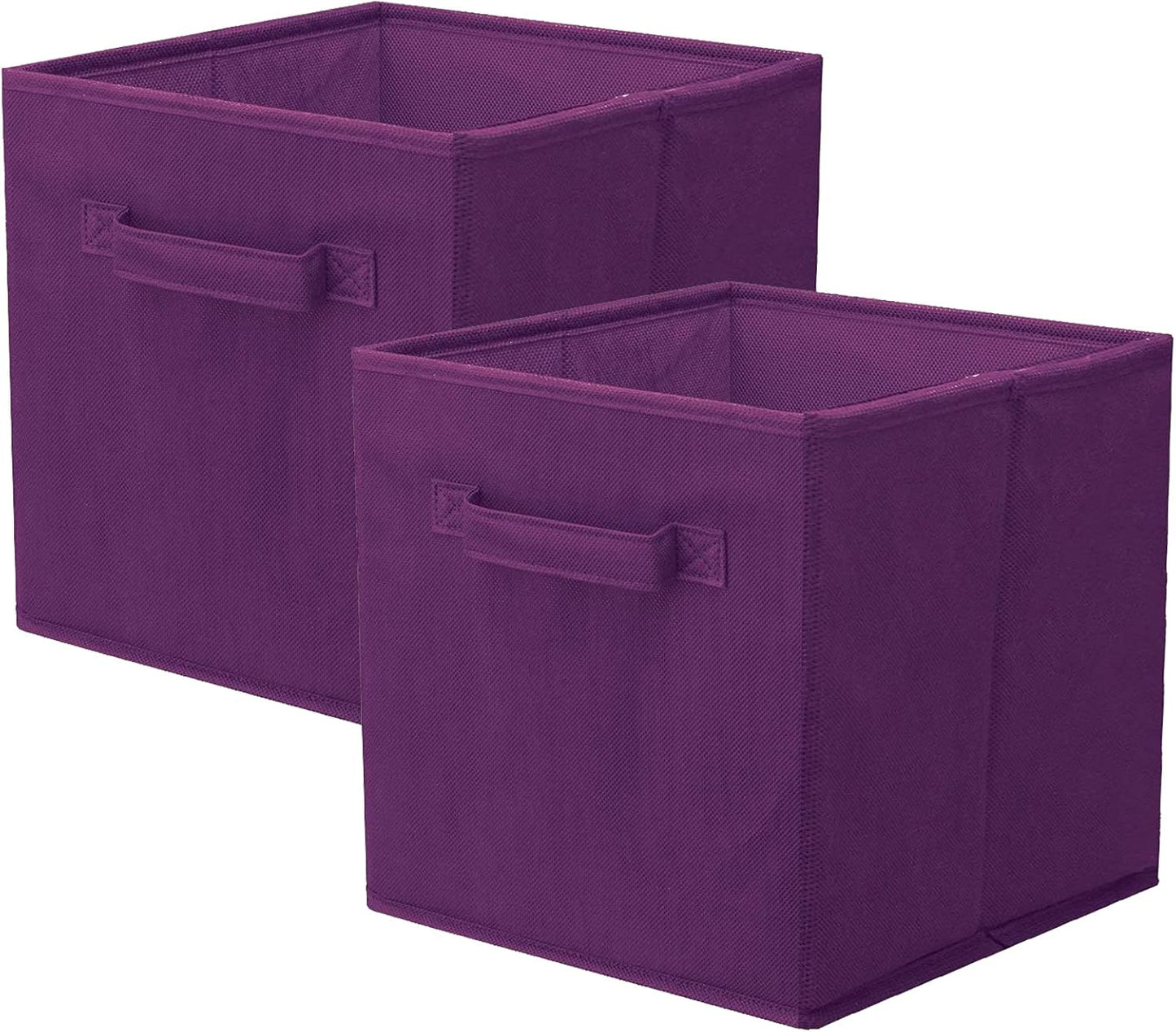 Cubos plegables tela para armario y juguetes pack 2 morado