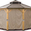 Cortina poliéster 8 paneles cenador 13x13ft marrón