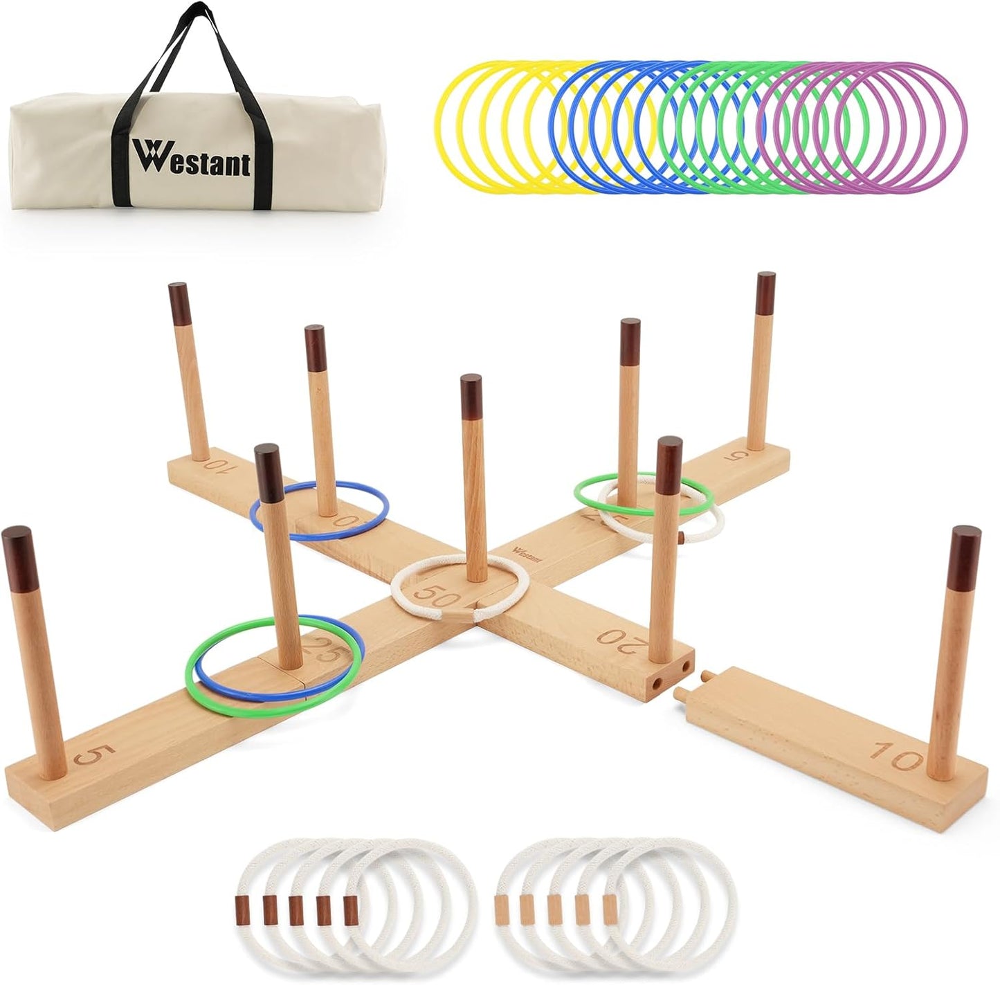 Set lanzamiento anillos madera haya 33pulg exterior