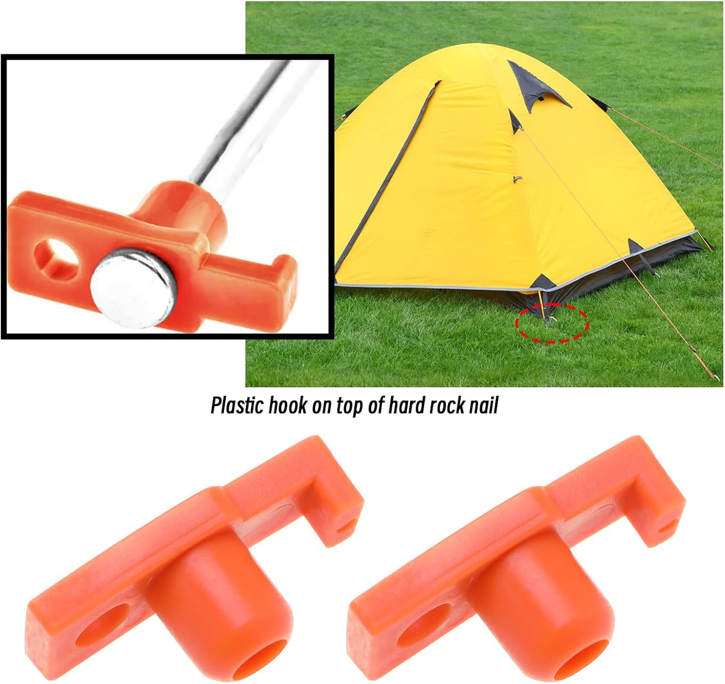 100 Clavijas Tienda Campaña Naranja ABS 0.307"