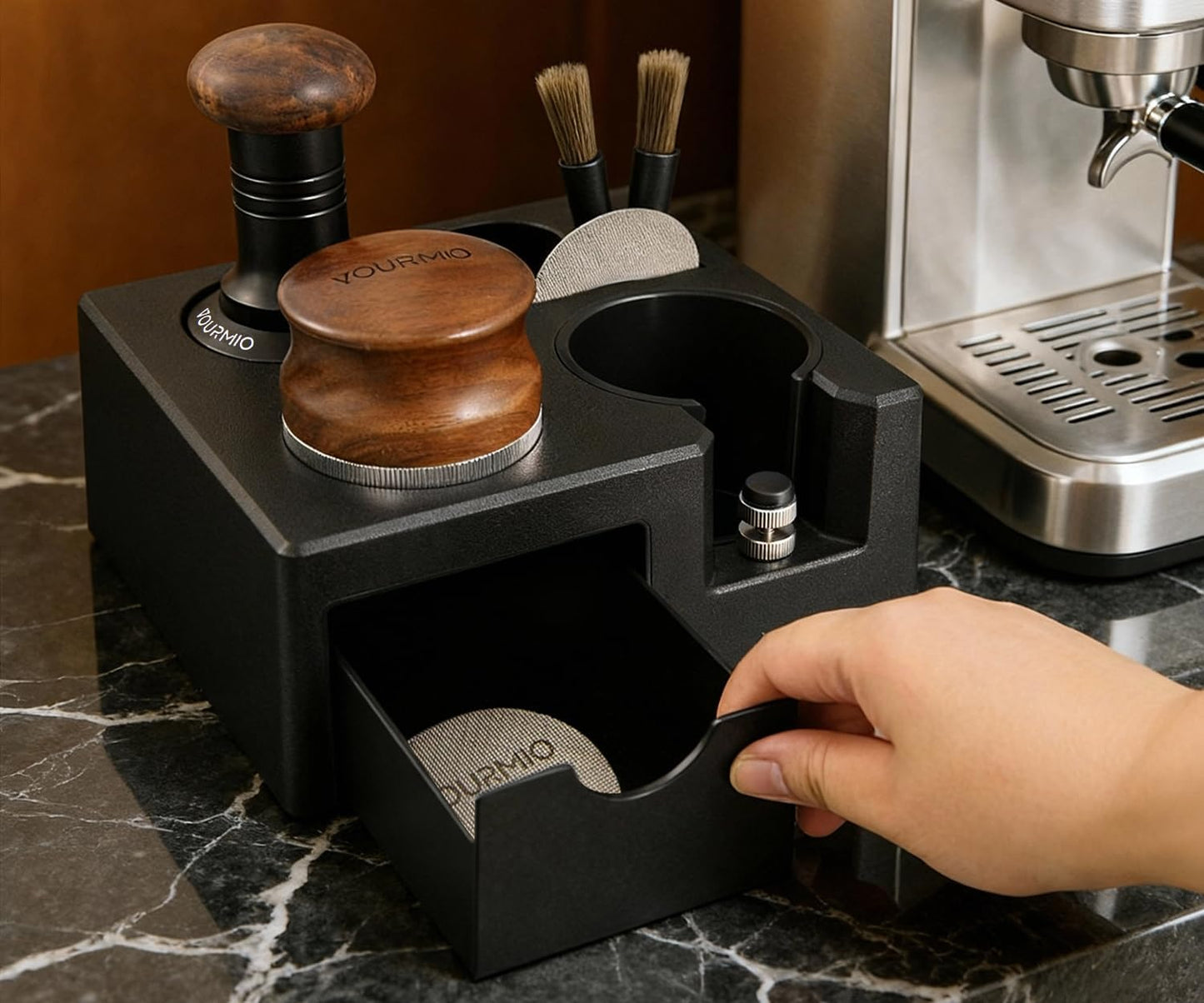 Estación calibración espresso 7en1 caja organizadora negro