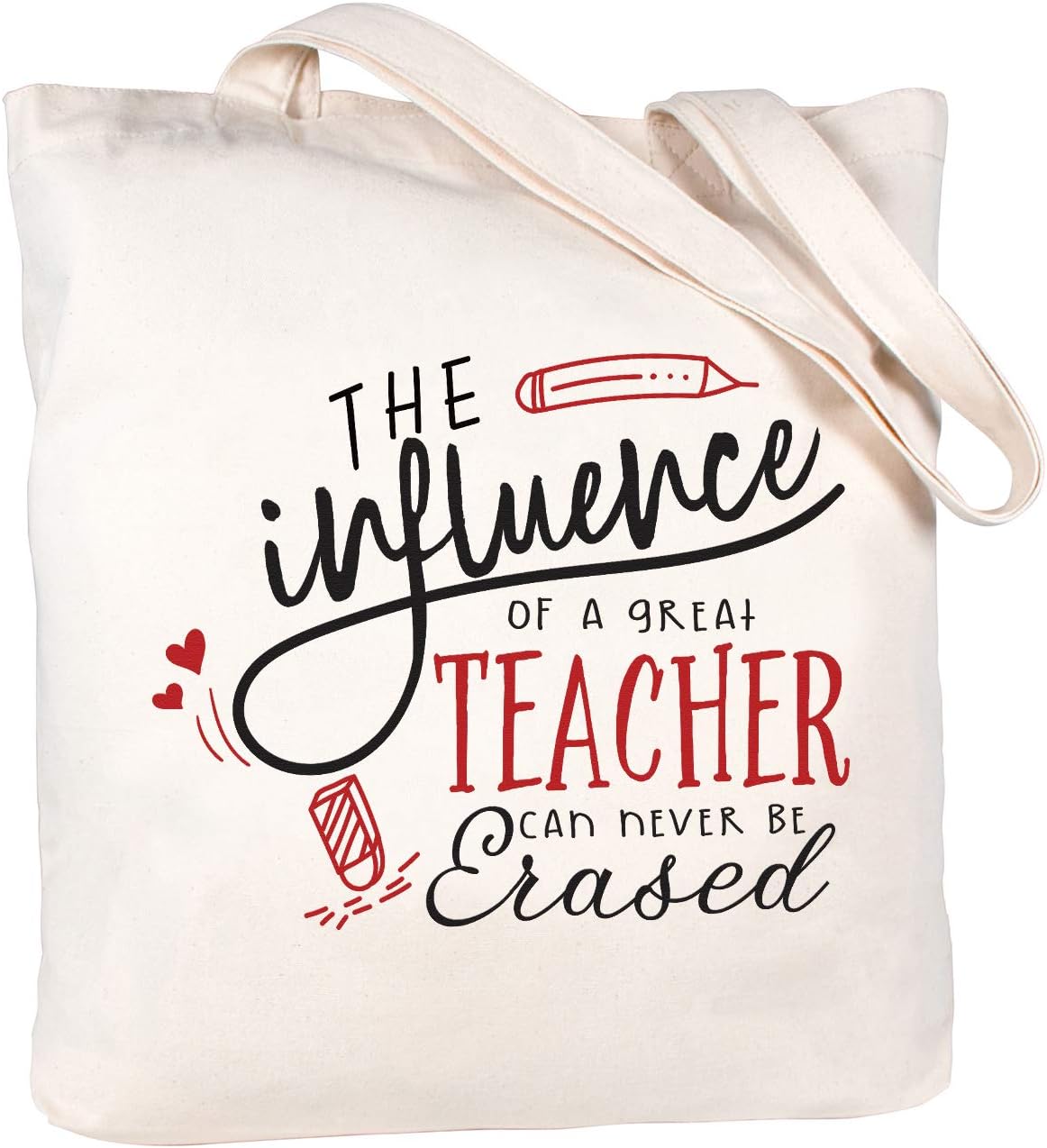 Bolsa regalo profesora algodón con bolsillo interior