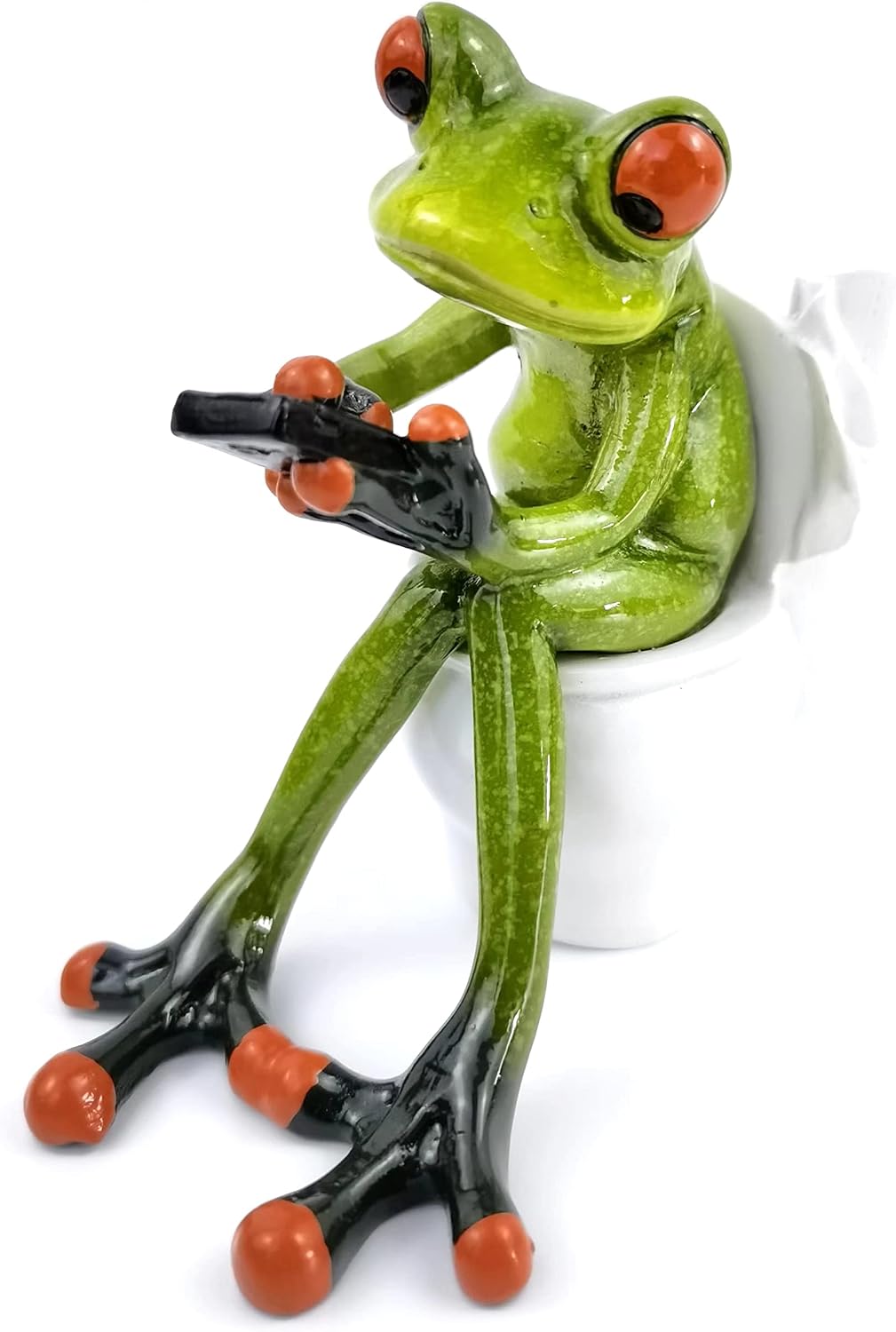 Figura rana decorativa de resina para hogar oficina