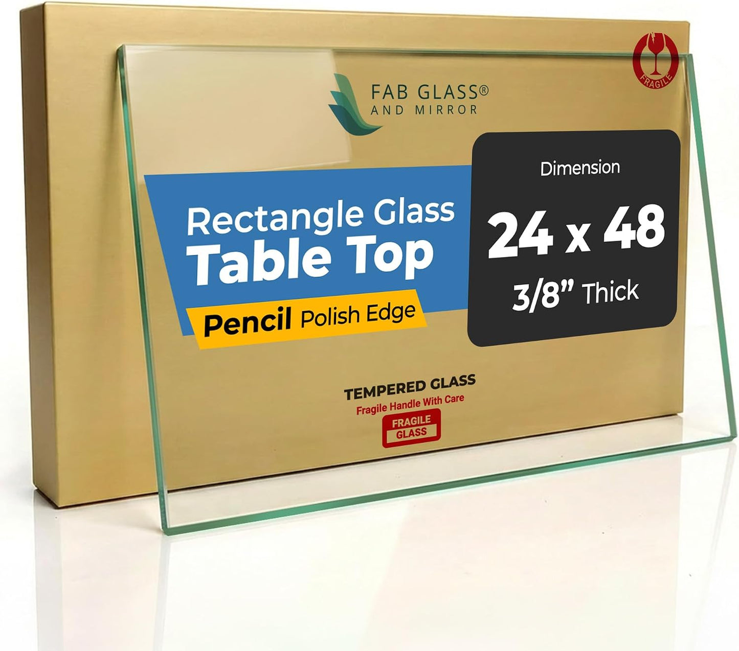 Mantel vidrio templado 24x48pulg resistente arañazos