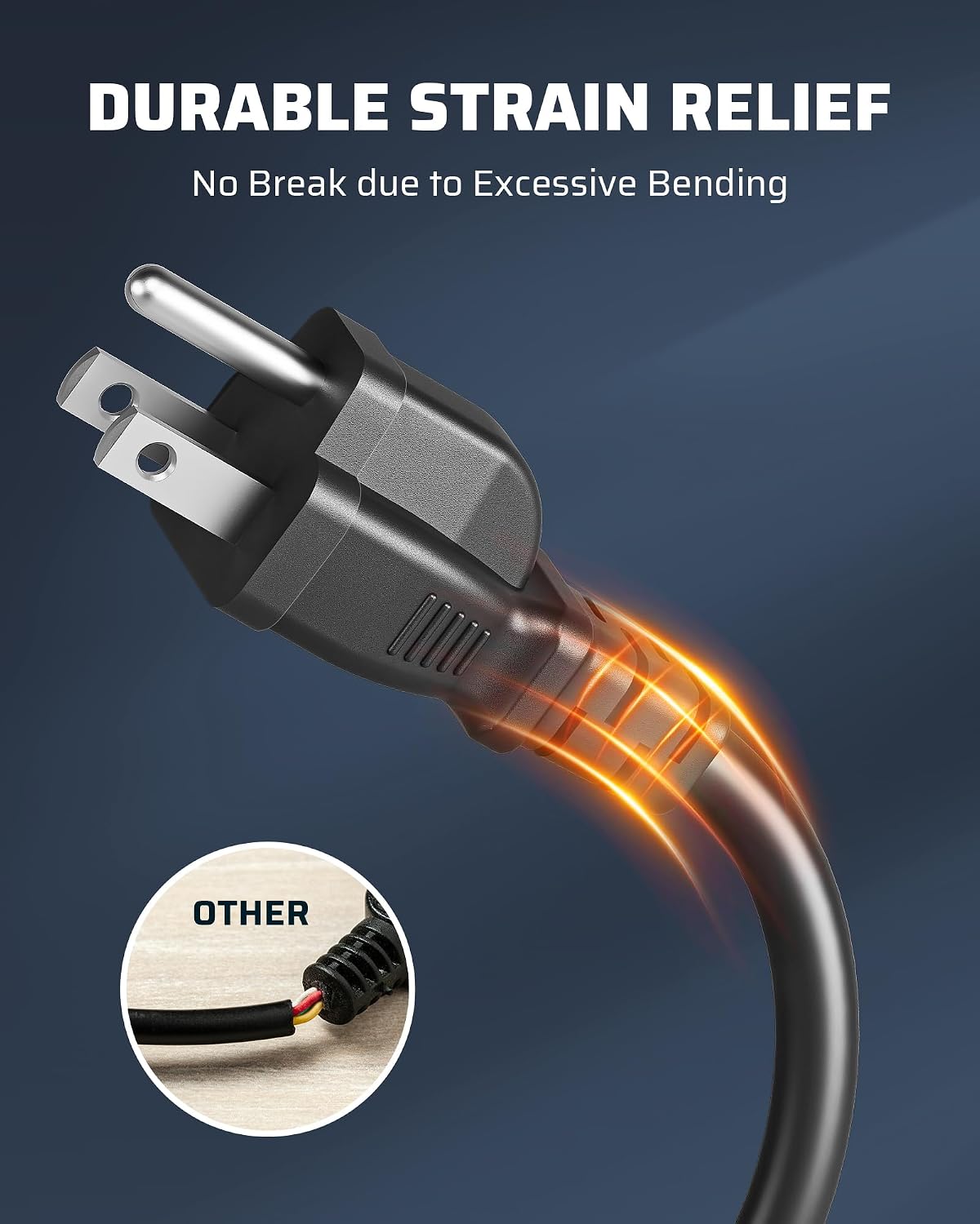 2 Cables Extensión 6ft Impermeables 16AWG SJTW NEMA 5-15P