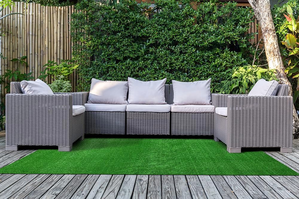 Alfombra césped artificial verde 4x6ft interiores exteriores