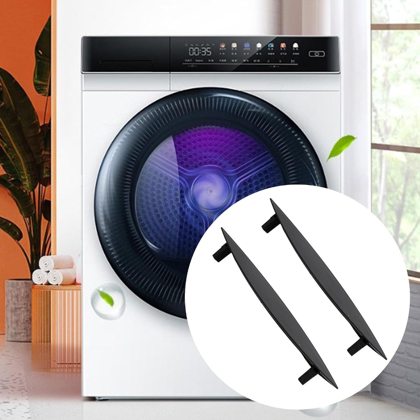 Manija puerta secadora Whirlpool repuesto negro set 2