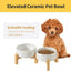 Cuencos elevados perros gatos 5.1pulg antideslizantes dobles blanco