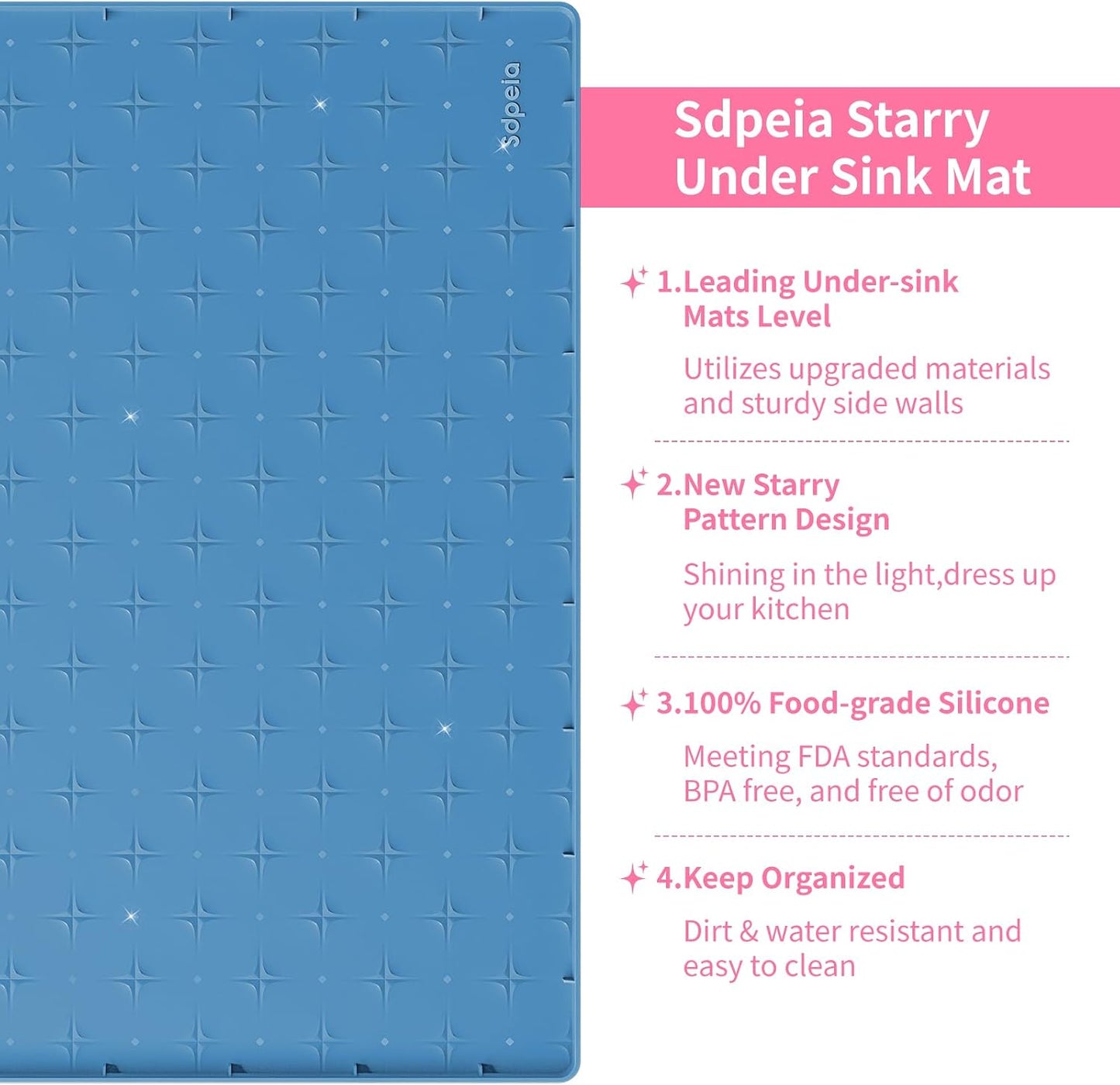 Tapete silicona impermeable 22x14" protector cocina baño