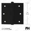 Bisagra puerta latón negro mate 3x3" set 3