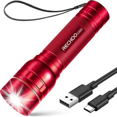 Linterna recargable G1000 LED con zoom 3 modos portátil