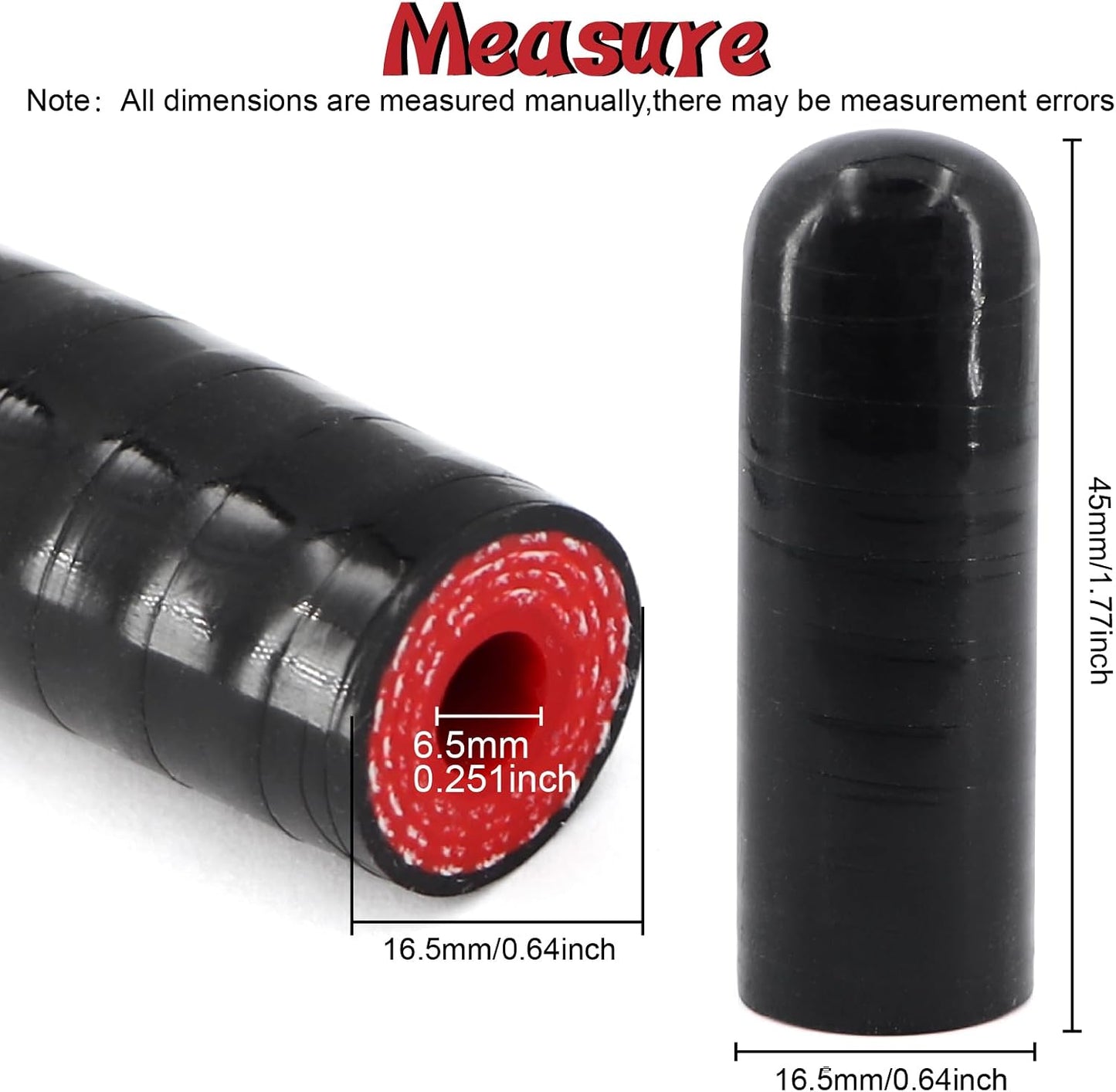 Tapón manguera silicona reforzada 1/4" alta temp