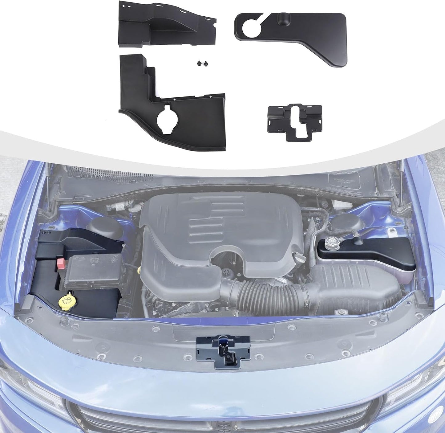 Set 4 cubiertas antipolvo motor comp Dodge Charger 11-23