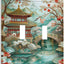 Placa interruptor doble decorativa con motivos chinos