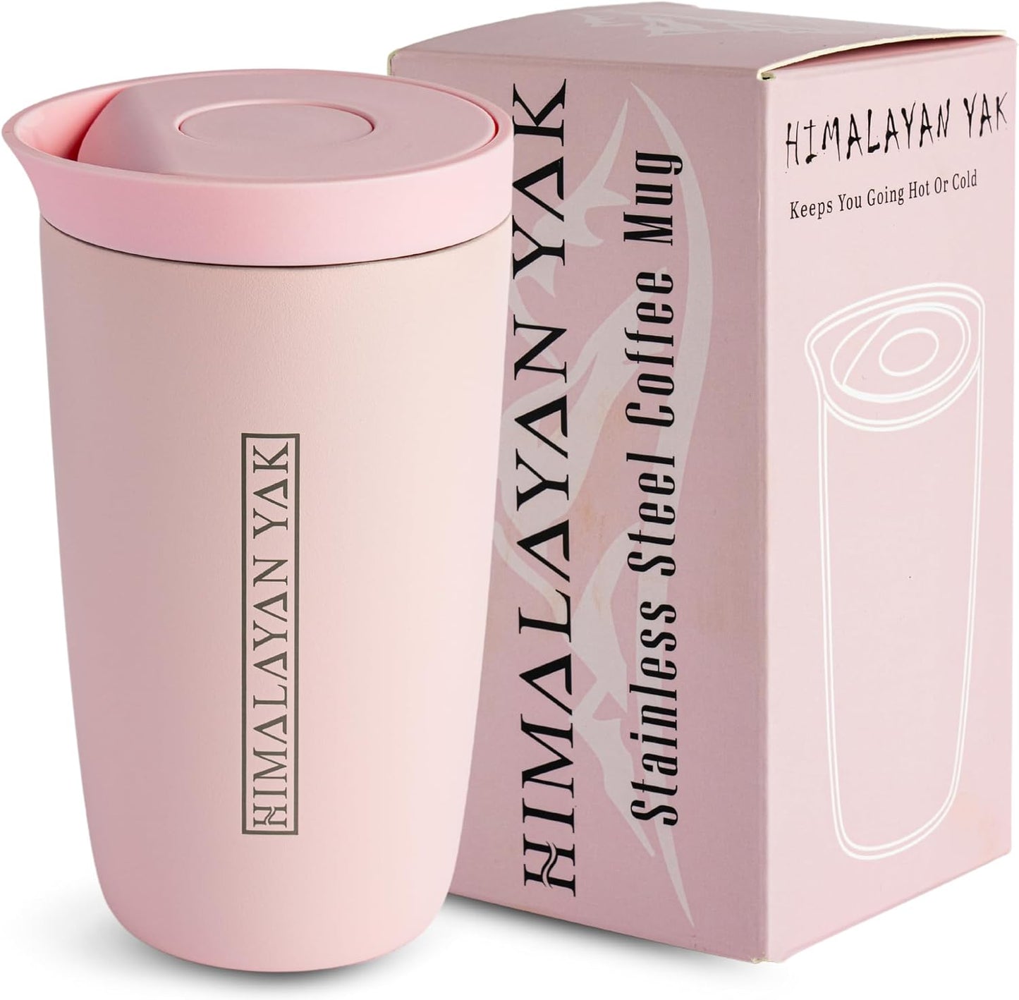 Taza café viaje 11.8oz acero inox doble pared tapa segura rosa