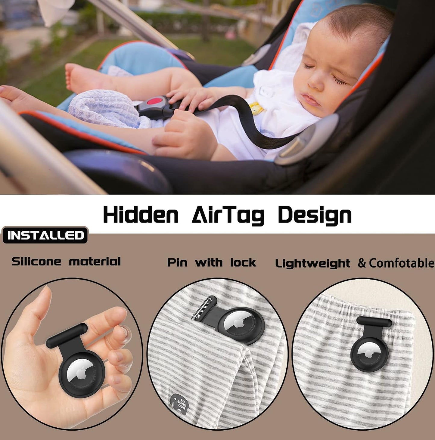 Soporte oculto para Airtag niños pack 2 funda rastreador GPS