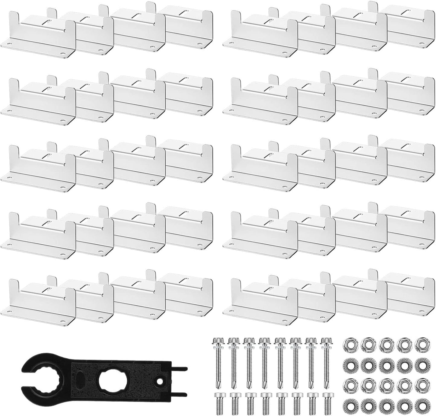 Set 10 Soportes Z Aluminio para Paneles Solares RV Barco