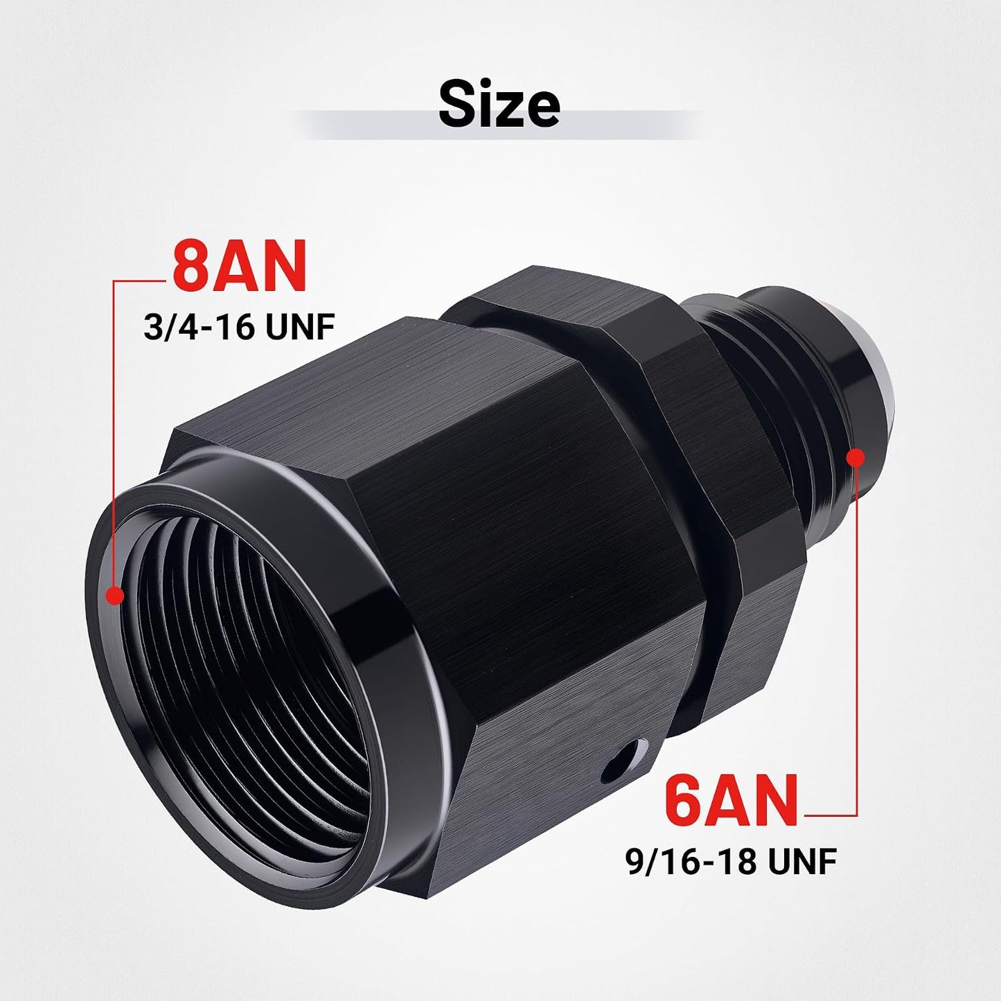 Adaptador hembra macho aluminio negro 1pc