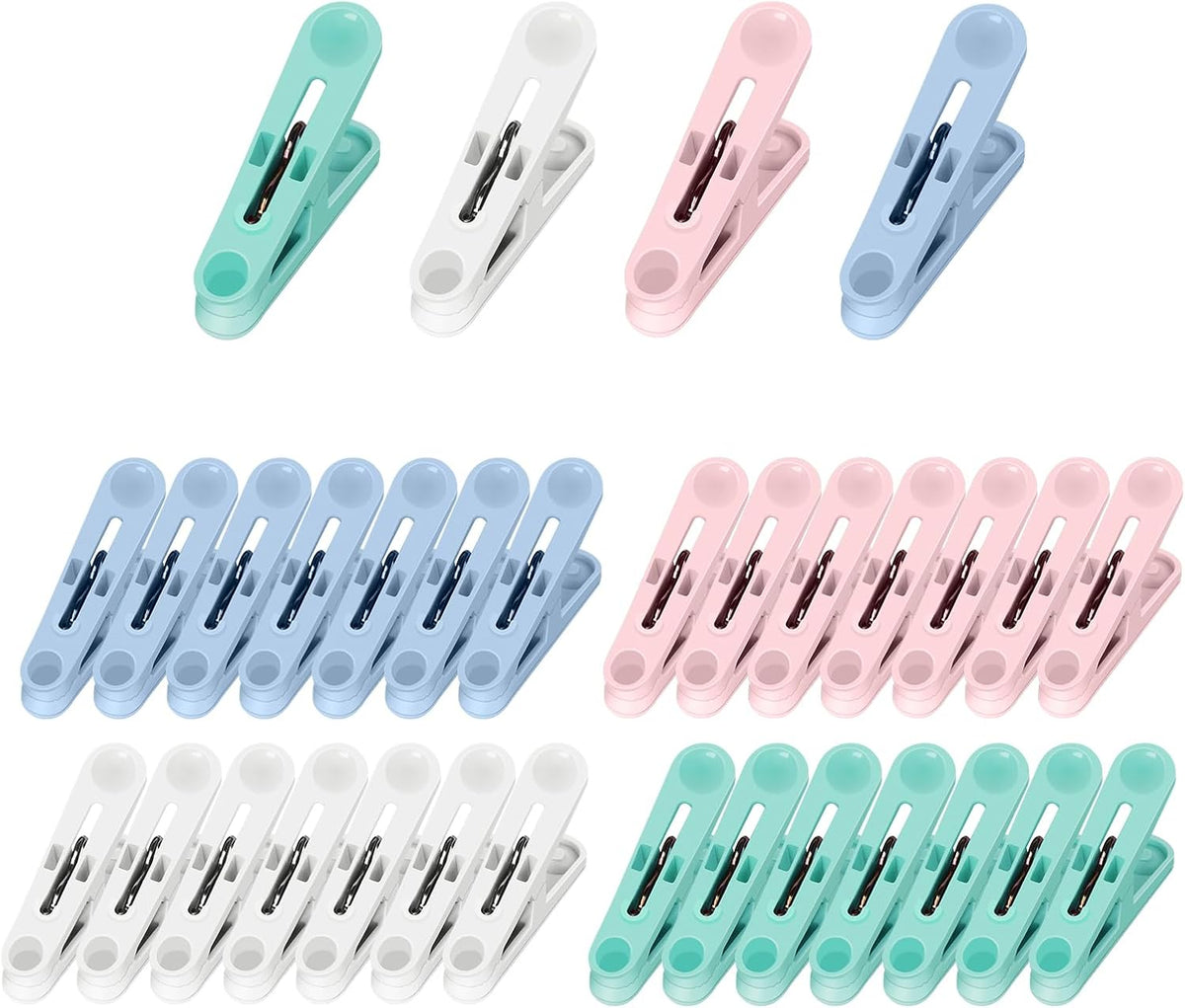 32 Pinzas Ropa Plástico Colores