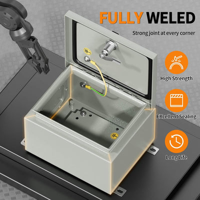 Caja eléctrica metal impermeable IP65 10x8x6pulg