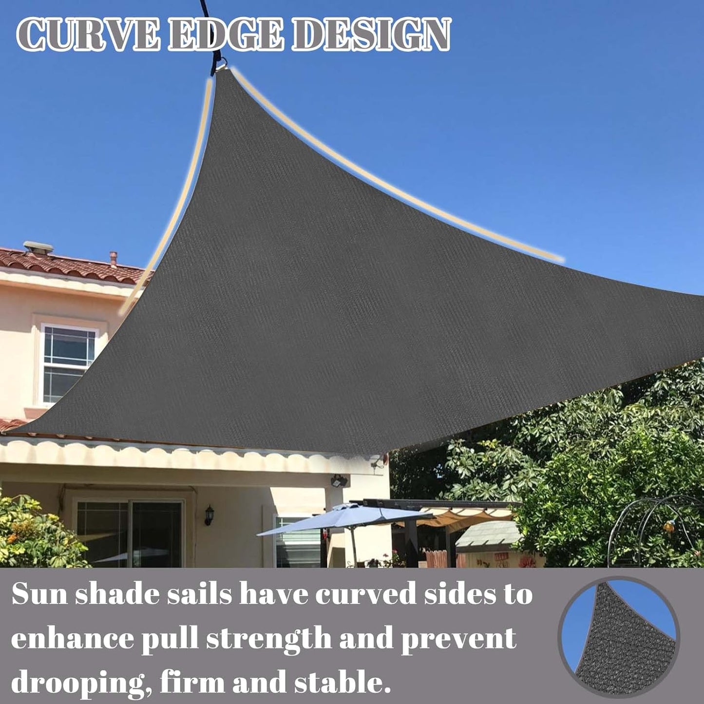 Toldo parasol rectangular 12x16ft gris oscuro patio jardín