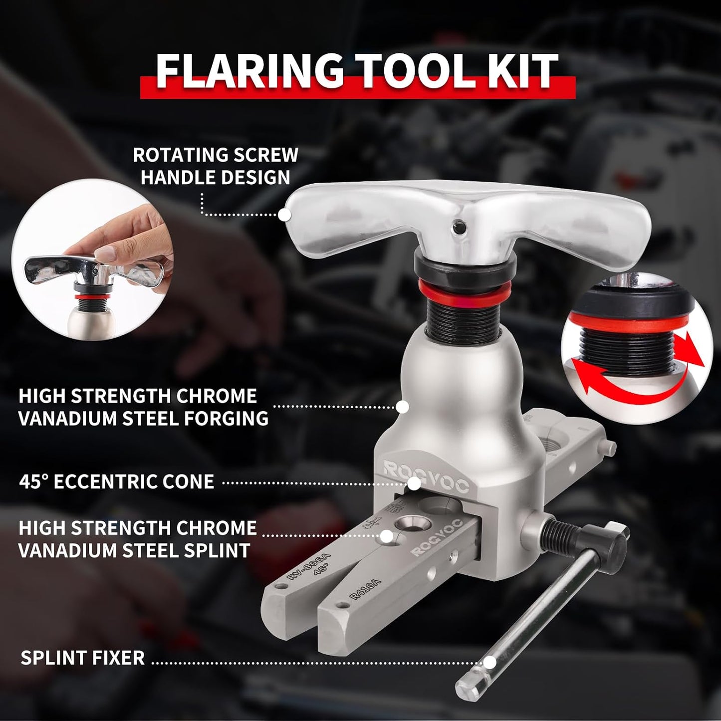 Kit herramienta ensanchamiento cobre HVAC 1/4-3/4"