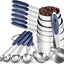 Juego 12 Pzas Tazas y Cucharas Acero Inox 18/8 Azul Medianoche