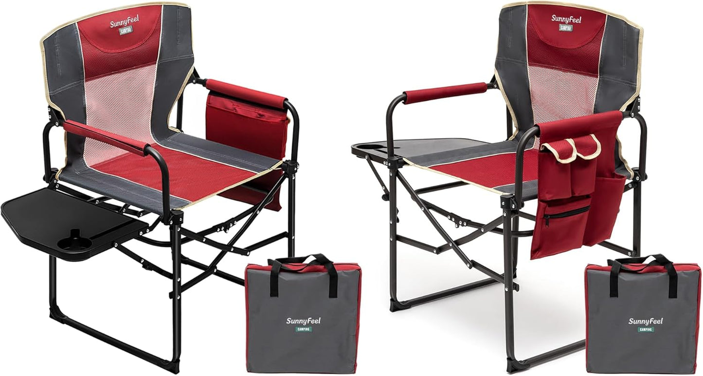 Silla director campamento gran tamaño set 2 plegable
