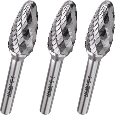 Fresa carburo tungsteno doble corte 1/2x1 1/4 vástago 3 pzas