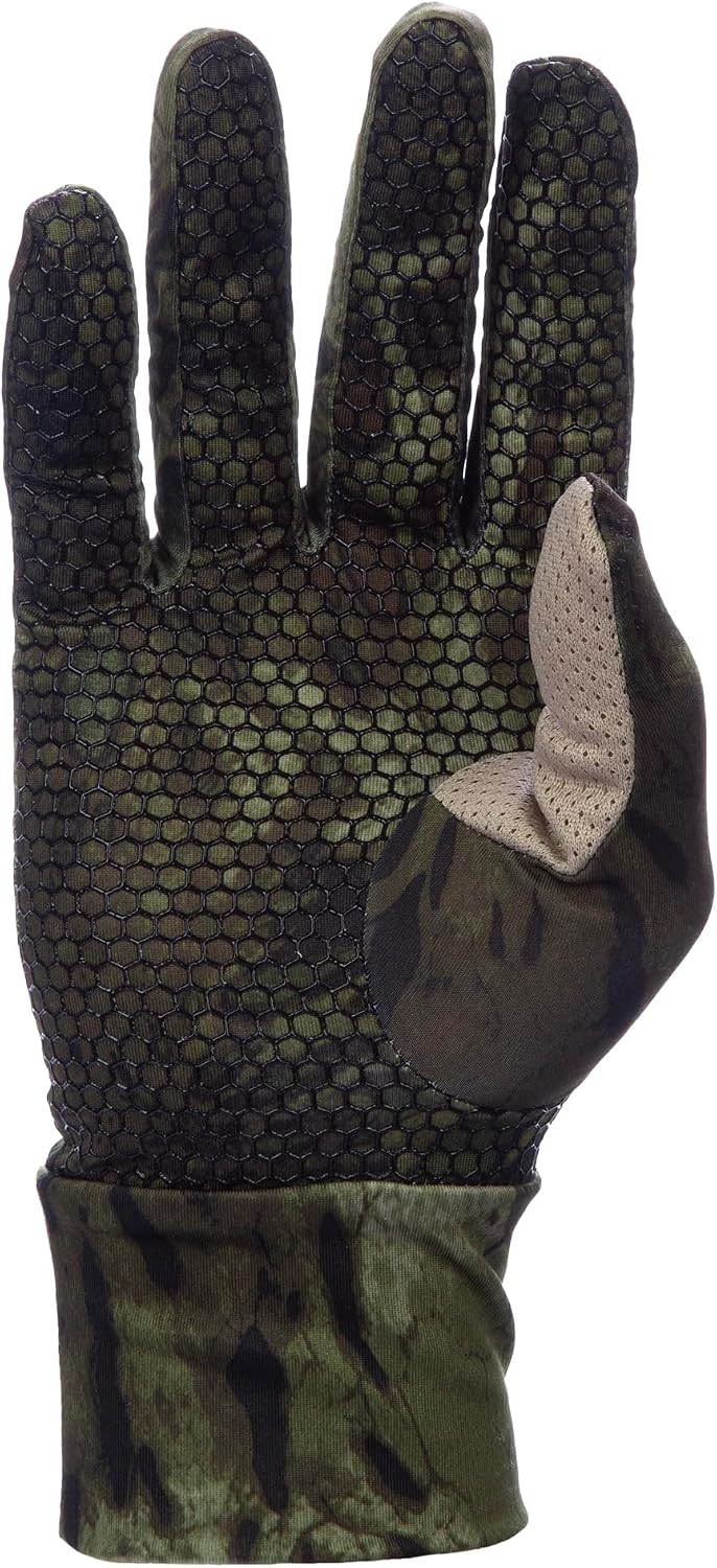 Guantes caza elásticos forro camuflaje ligero