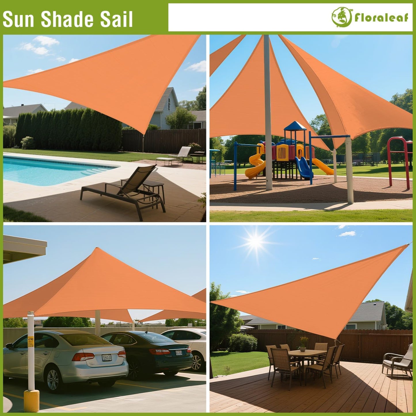 Toldo vela triangular 12x12x12ft color naranja resistente UV