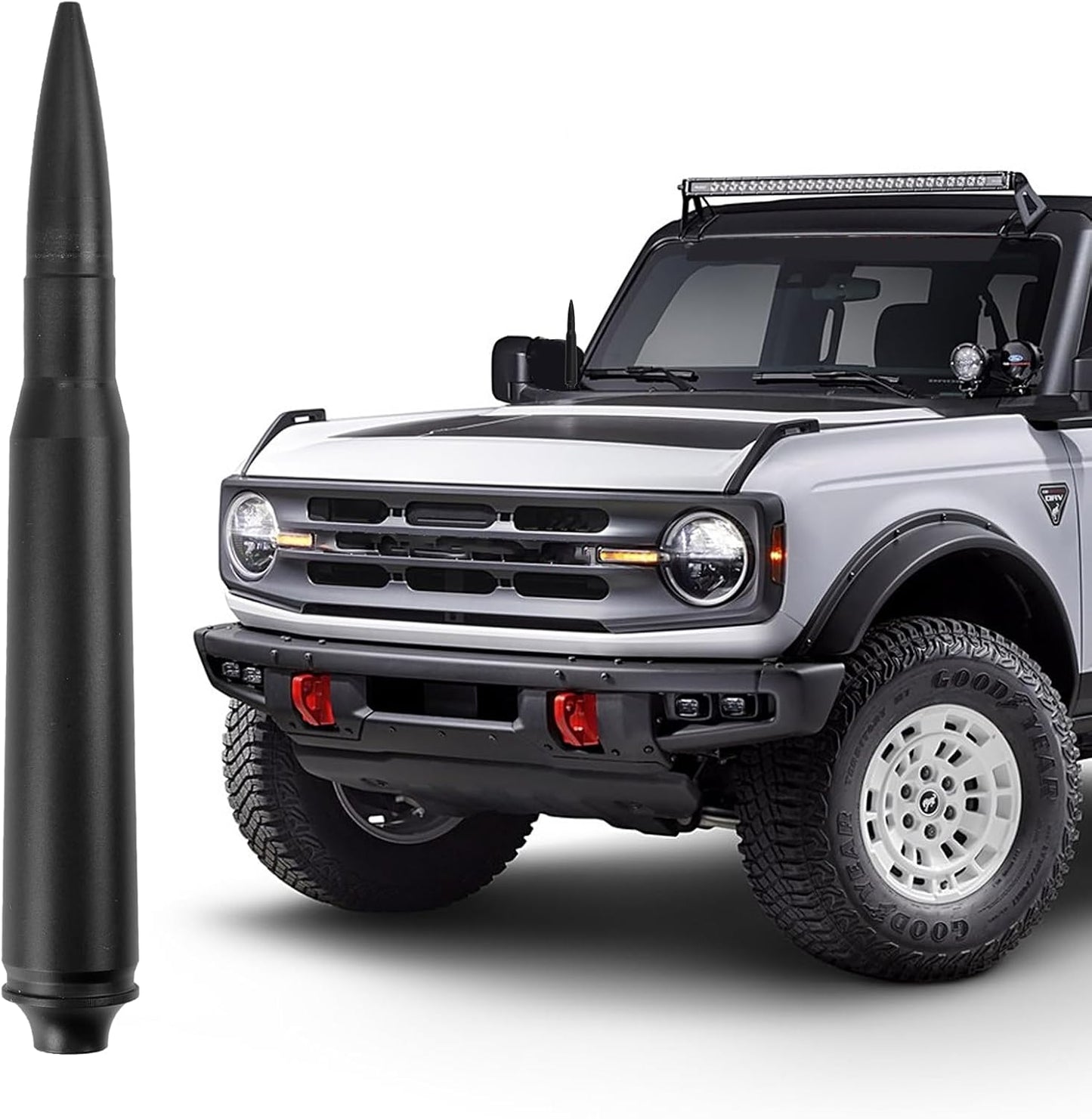 Antena estilo bala 5.7pulg para Bronco y Dodge Ram