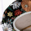 Mantel ovalado boho floral negro elástico para mesa comedor