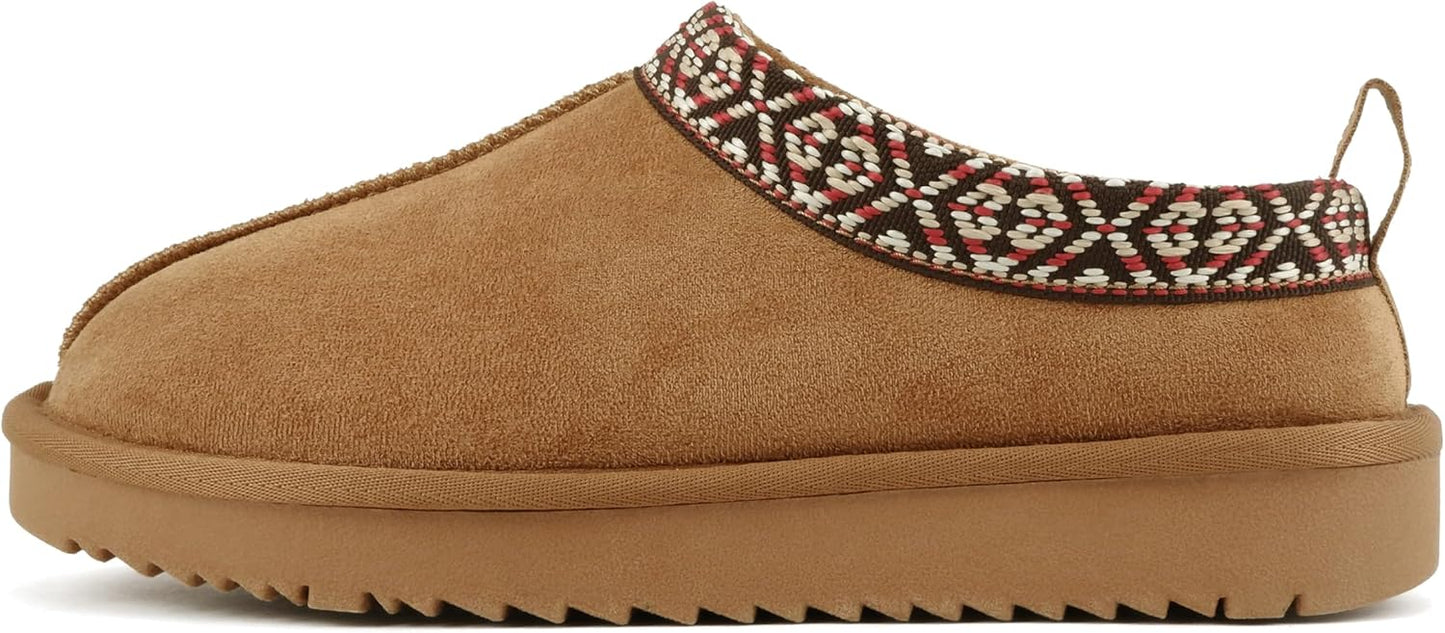 Botines punta redonda suela plana forro sherpa mujer